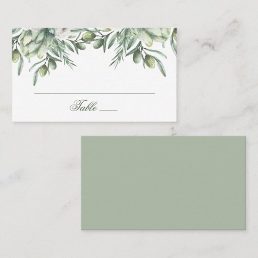 Aquarel olijven. Italiaanse zomerse bloemige bruil Plaatskaartje (Voorkant / Achterkant)