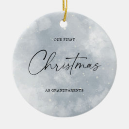 Aquarel onze eerste kerst als grootouders keramisch ornament