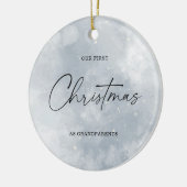 Aquarel onze eerste kerst als grootouders keramisch ornament (Links)