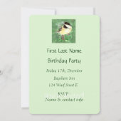 Aquarel op maat gemaakte chickadee vogel wildlifek kaart (Achterkant)