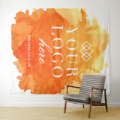 Aquarel op maat gemaakte logo beurs evenement acht wandkleed (In Situ (horizontaal))