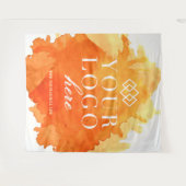 Aquarel op maat gemaakte logo beurs evenement acht wandkleed (Voorkant (horizontaal))
