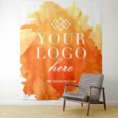 Aquarel op maat gemaakte logo beurs evenement acht wandkleed (In situ)