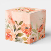 Aquarel Oranje Bloem Vierkant Feest Favoriet Doos Bedankdoosjes (Achterkant)