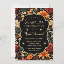 Aquarel Oranje Bruine Herfstbladeren Quinceanera