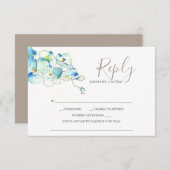 Aquarel Orchidee Bloem Antwoord RSVP Kaarten (Voorkant / Achterkant)