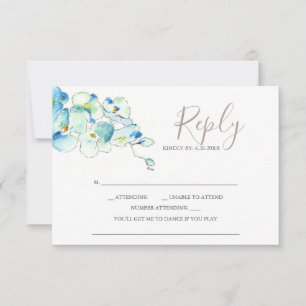 Aquarel Orchidee Bloem Antwoord RSVP Kaarten