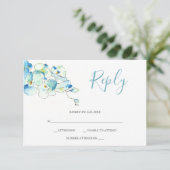 Aquarel Orchidee Bloem Antwoord RSVP Kaarten (Staand voorkant)