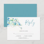 Aquarel Orchidee Bloem Antwoord RSVP Kaarten (Voorkant / Achterkant)