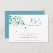 Aquarel Orchidee Bloem Antwoord RSVP Kaarten (Voorkant / Achterkant)