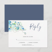 Aquarel Orchidee Bloem Antwoordkaart RSVP Kaartje (Voorkant / Achterkant)