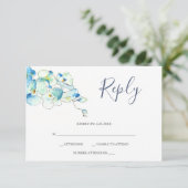 Aquarel Orchidee Bloem RSVP Kaart (Staand voorkant)