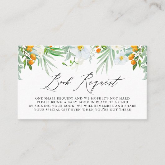 Aquarel Orchideeën & Kumquats Boek Aanvraag Kaart Plaatskaartje (Voorkant)