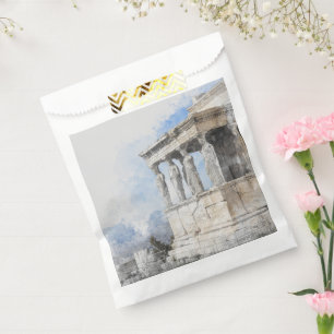 Aquarel Oude Sites ruïnes in Athene, Griekenland Bedankzakje