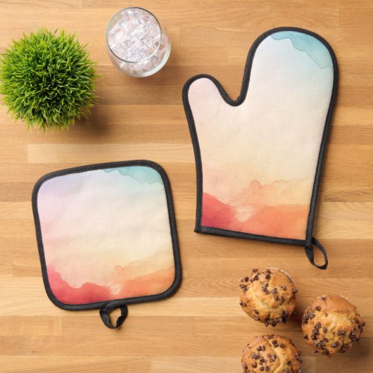 Aquarel Ovenwant & Pannenlap Set (Top down)