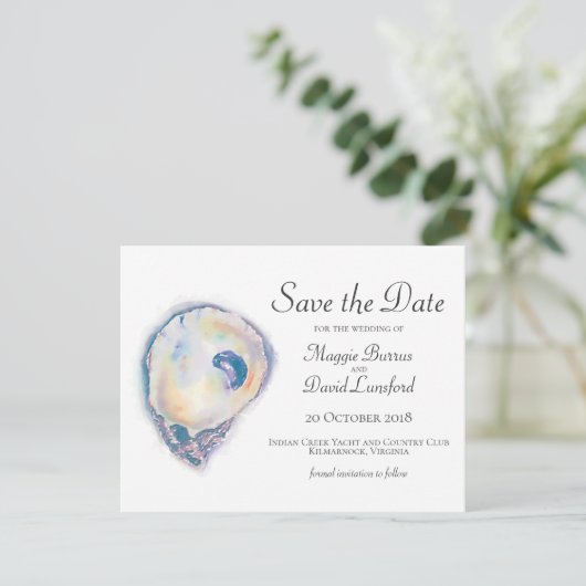 Aquarel Oyster Save the Dates Save The Date (Staand voorkant)