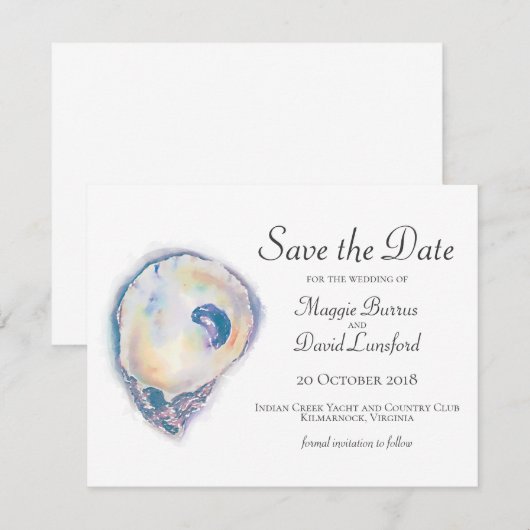 Aquarel Oyster Save the Dates Save The Date (Voorkant / Achterkant)
