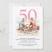 Aquarel Paar in Liefde Huwelijk Jubileum Kaart (Voorkant)