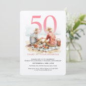 Aquarel Paar in Liefde Huwelijk Jubileum Kaart (Staand voorkant)