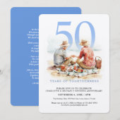 Aquarel Paar in Liefde Huwelijk Jubileum Kaart (Voorkant / Achterkant)