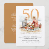 Aquarel Paar in Liefde Huwelijk Jubileum Kaart (Voorkant / Achterkant)