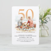 Aquarel Paar in Liefde Huwelijk Jubileum Kaart (Staand voorkant)