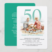 Aquarel Paar in Liefde Huwelijk Jubileum Kaart (Voorkant / Achterkant)