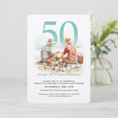 Aquarel Paar in Liefde Huwelijk Jubileum Kaart (Staand voorkant)