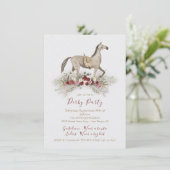 Aquarel paard Derby Party uitnodigingen (Staand voorkant)