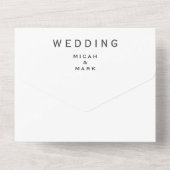 Aquarel Paarden Eenvoudige Witte Trouw   All In One Uitnodiging (Achterkant)