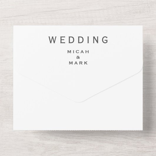 Aquarel Paarden Eenvoudige Witte Trouw   All In One Uitnodiging (Achterkant)