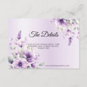 Aquarel Paarse Bloem Detail Bijlagekaart Informatiekaartje (Voorkant)