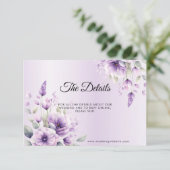 Aquarel Paarse Bloem Detail Bijlagekaart Informatiekaartje (Staand voorkant)