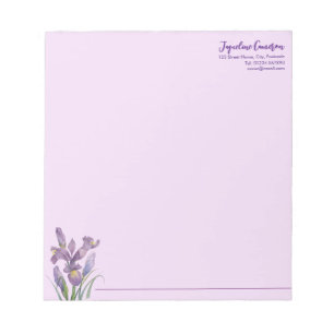 Aquarel Paarse Iris Botanische Illustratie Notitieblok