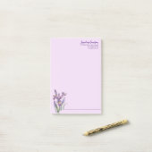 Aquarel Paarse Iris Botanische Illustratie Post-it® Notes (Op bureau)