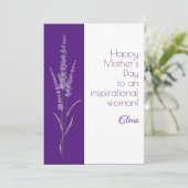 Aquarel paarse lavendel wens moederdag feestdagenkaart (Staand voorkant)