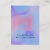 Aquarel Paarse Roze Ketting Hanger Display Visitekaartje (Voorkant)