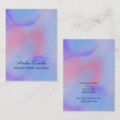 Aquarel Paarse Roze Ketting Hanger Display Visitekaartje (Voorkant / Achterkant)