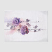 Aquarel paarse rozen uit de oude doos tissuepapier (Voorkant)