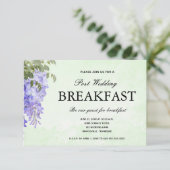 Aquarel Paarse Wisteria Trouwontbijt RSVP (Staand voorkant)