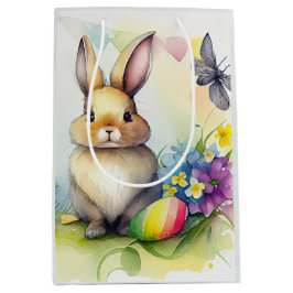 Aquarel Paashaas met paaseieren Medium Cadeauzakje