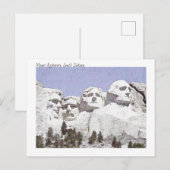 Aquarel Painterly Mount Rushmore South Dakota Briefkaart (Voorkant / Achterkant)