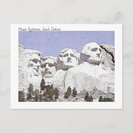Aquarel Painterly Mount Rushmore South Dakota Briefkaart (Voorkant)