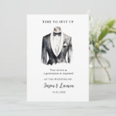 Aquarel Pak Bruidsjonker Voorstel verzoek Kaart (Staand voorkant)