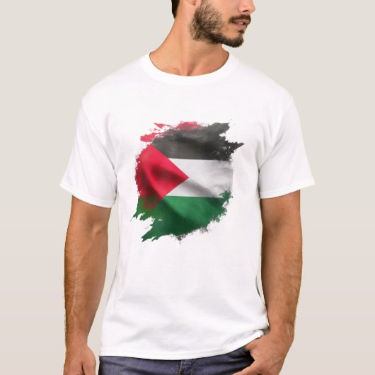 Aquarel Palestijnse vlag kunstwerk T-shirt (Voorkant)
