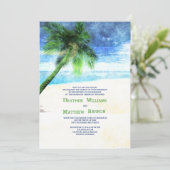 Aquarel Palm Uitnodiging (Staand voorkant)