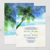 Aquarel Palm Uitnodiging (Voorkant / Achterkant)