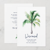 Aquarel Palmboom Kust Verhuisbericht (Voorkant / Achterkant)
