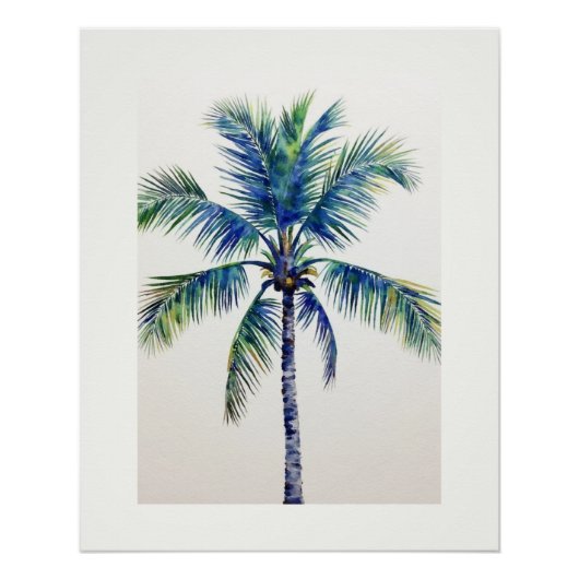 AQUAREL PALMBOOM PERFECT POSTER (Voorkant)