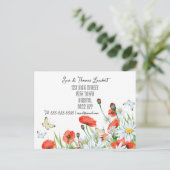 aquarel papaver Daisy adreswijziging verhuizen Aankondigingskaart (Staand voorkant)